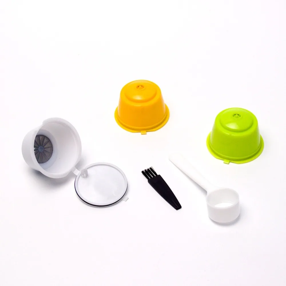 

5Pcs/set Reusable Refillable Coffee Capsule Pods Coffee Filters With Scoop Brush For Nescafe Dolce Gusto Coffee Maker Machine