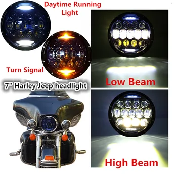 

7 Inch Motorcycle Moto LED Headlight With Angle Eyes For Harley Street Glide Softail FLHX FLD for Yamaha Road Star