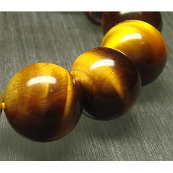 

Wholesale Genuine Natural Yellow Tiger's Eye Finished Stretch Bracelet Round Loose beads 8-16mm Fit Jewelry DIY