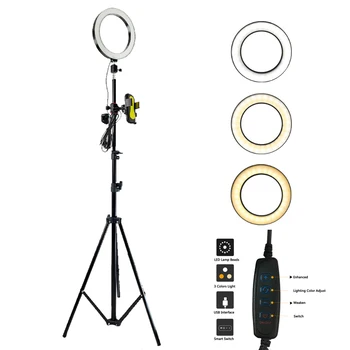 

Adjustable Photography Phone 20CM LED Beauty Ring Light + Light Stand+Clip Photo Studio Kits For Live/Video Selfie Fill Light