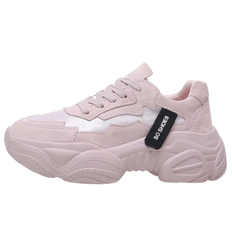 

DIWEINI Women's Chunky Sneakers Fashion Women Platform Shoes Lace Up Pink Walking Vulcanize Shoes Womens Trainers Dad Shoes
