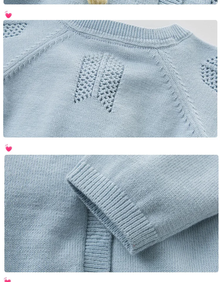 DBM9889-1 dave bella/Весенний Модный Кардиган для маленьких девочек; Детское пальто для малышей; детский изысканный синий вязаный свитер