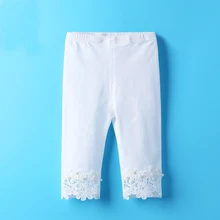 2017 coton filles leggins rose blanc pantalon pour 2 t 3 t 4 t 5 t 6 t solide dentelle bébé fille leggings