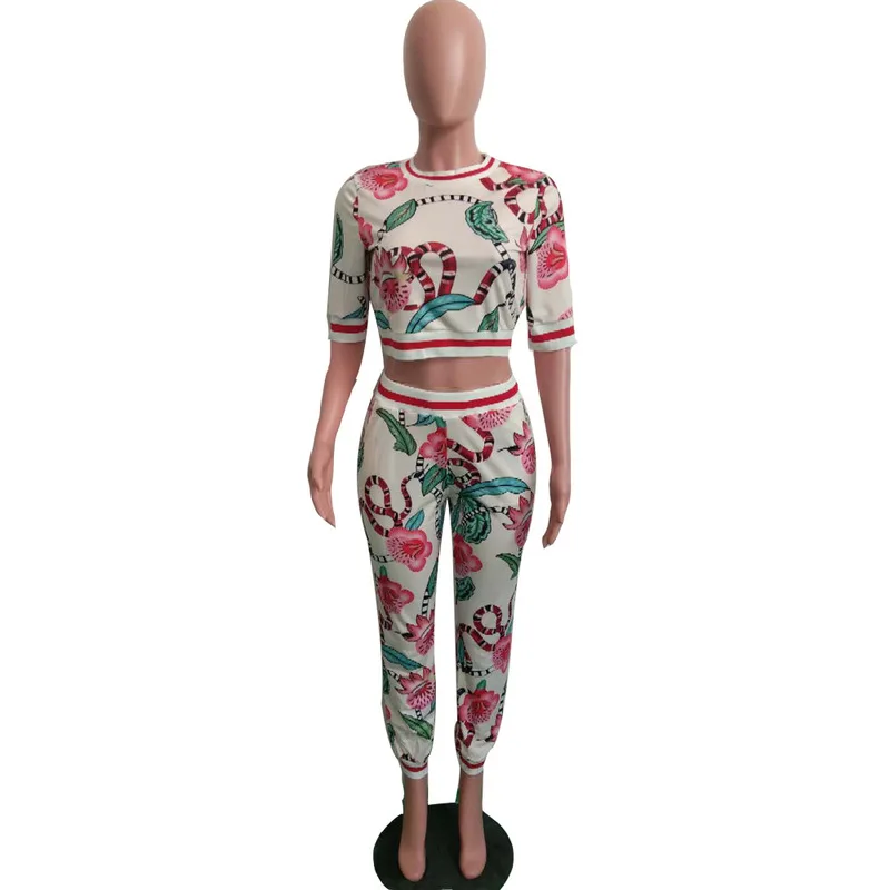 الأزهار الحيوان طباعة اثنين من قطعة Sweatsuits ملابس حريمي يا الرقبة قصيرة الأكمام المحاصيل أعلى و Bodycon السراويل الشارع الشهير مطابقة مجموعات الأزهار الحيوان طباعة اثنين من قطعة Sweatsuits ملابس حريمي يا الرقبة قصيرة الأكمام المحاصيل أعلى و Bodycon السراويل الشارع الشهير مطابقة مجموعات