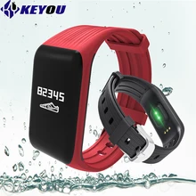 keyou KY1 Pedometer smart bracelet fitness tracker heart rate monitor band waterproof language english smart wristband fitness