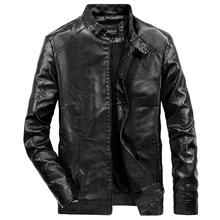 2019 Spring Autumn PU Leather Jacket Men Slim Fit Coat Stand Collar Zipper Jackets Solid Color Casual B Leather Coat WN34 hanqiu leather jacket men winter autumn pu faux leather solid jackets slim fit zipper pocket stand collar casual men jacket