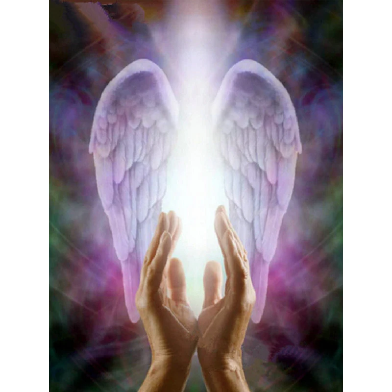 

YIKEE Angels Hand Diamond Painting Full Square Angel Rhinestones Pictures Cross Stitch Mosaic House y385