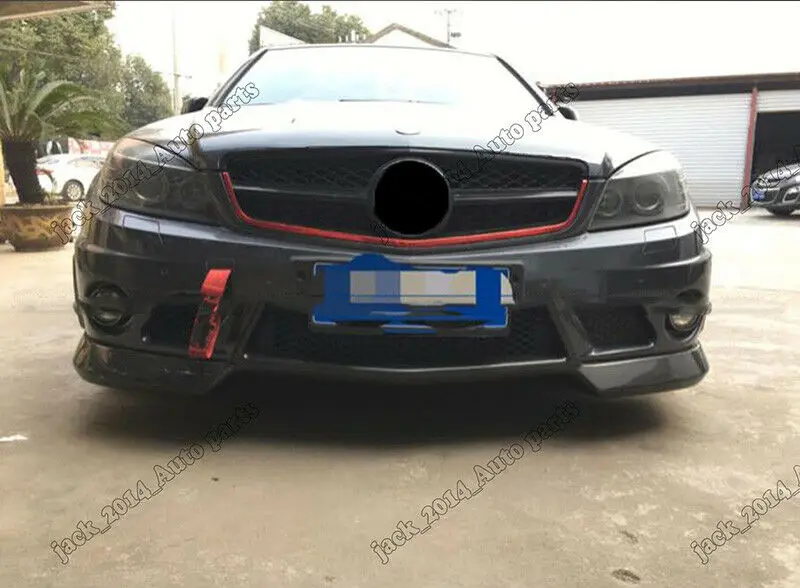 Для 2008 2009 2010 2011 Benz C Class W204 C63 Sedan AMG Real Carbon Fiber передний бампер для губ|Амортизаторы| |