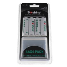 Soshine 8 Unid/2 paquete AA 1,2 V 2600 mAh batería recargable NI-MH pilas recargables baja auto-descarga con el caso