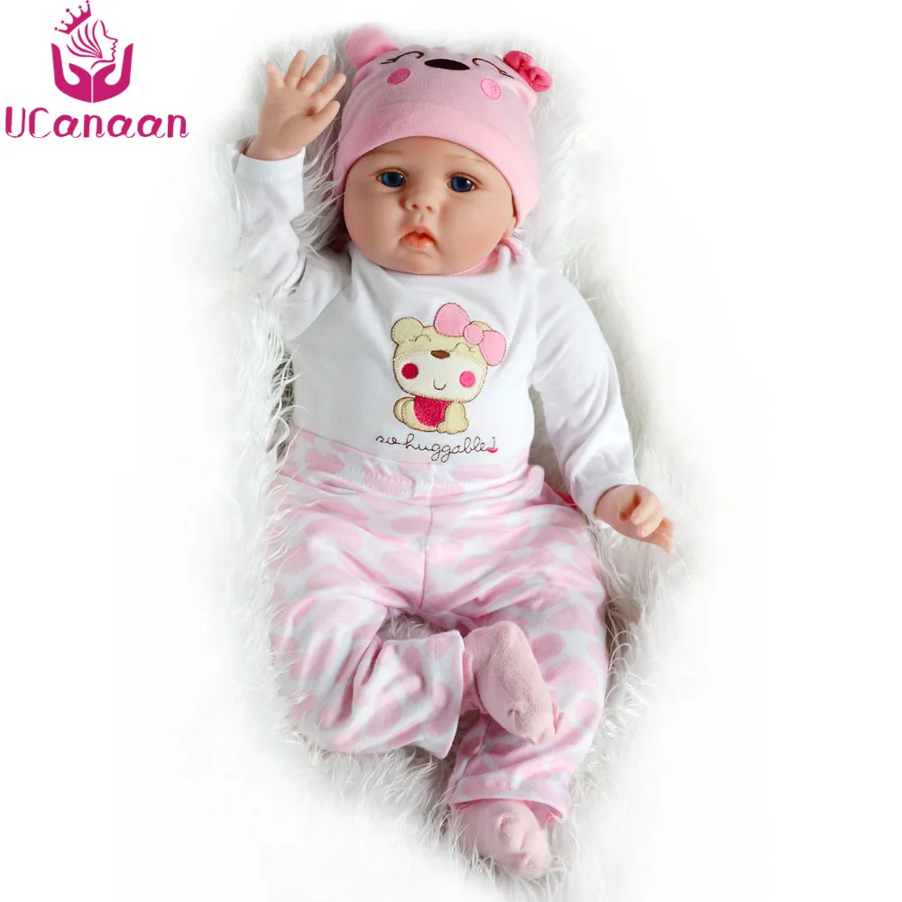 

UCanaan Doll Reborn Girl 55cm Silicone Baby Newborn Toys For Girls Handmade High-end Cloth Body For Collection Bonecas Reborn