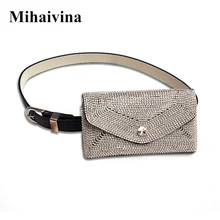 Mihaivina, классические женские сумки, модный пояс со стразами, сумка, Повседневная Женская поясная сумка, меховая поясная сумка, поясная сумка, подходит для iphone8/plus