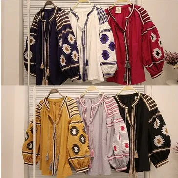 

boho embroidery ethnic shirt cotton ethnic blouse summer women blouses and shirts embroidered top size autumn designs cotton