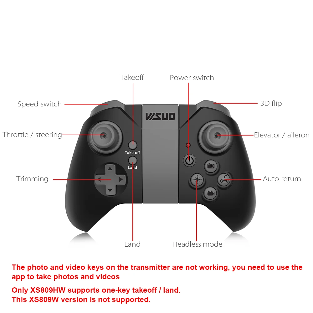 for VISUO XS809W XS809HW Wifi FPV Foldable Selfie Drone with Camera Height Hold RC Quadcopter G-Sensor RTF Extra Battery Dron (1)