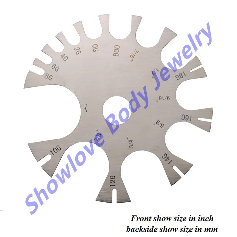 Showlove 316L Surgical Steel Gauge Wheel Piercing Body Jewelry Measure Toolin Body Jewelry from