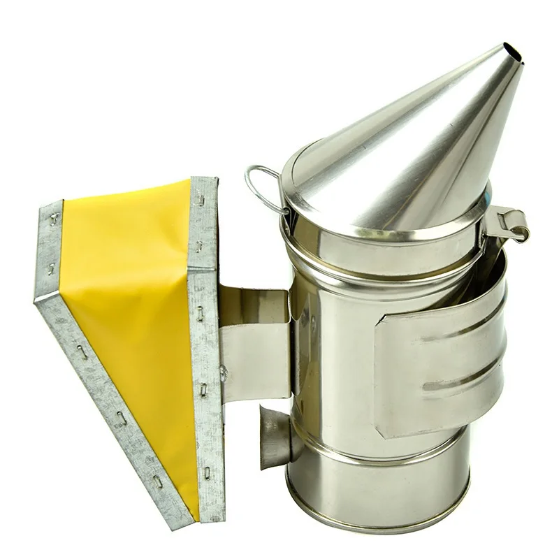 Нержавеющая сталь дымарь для пчелиных ульев с тепловой щит кожа Пчеловодство курильщик инструмент пчеловода