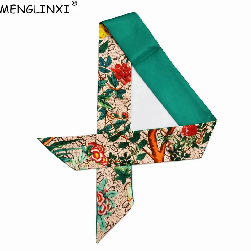 

Letter Floral Skinny Scarf 2020 New Brand Silk Scarf For Women Fashion Print Head Scarf Long Handle Bag Scarves Wraps Wholesale
