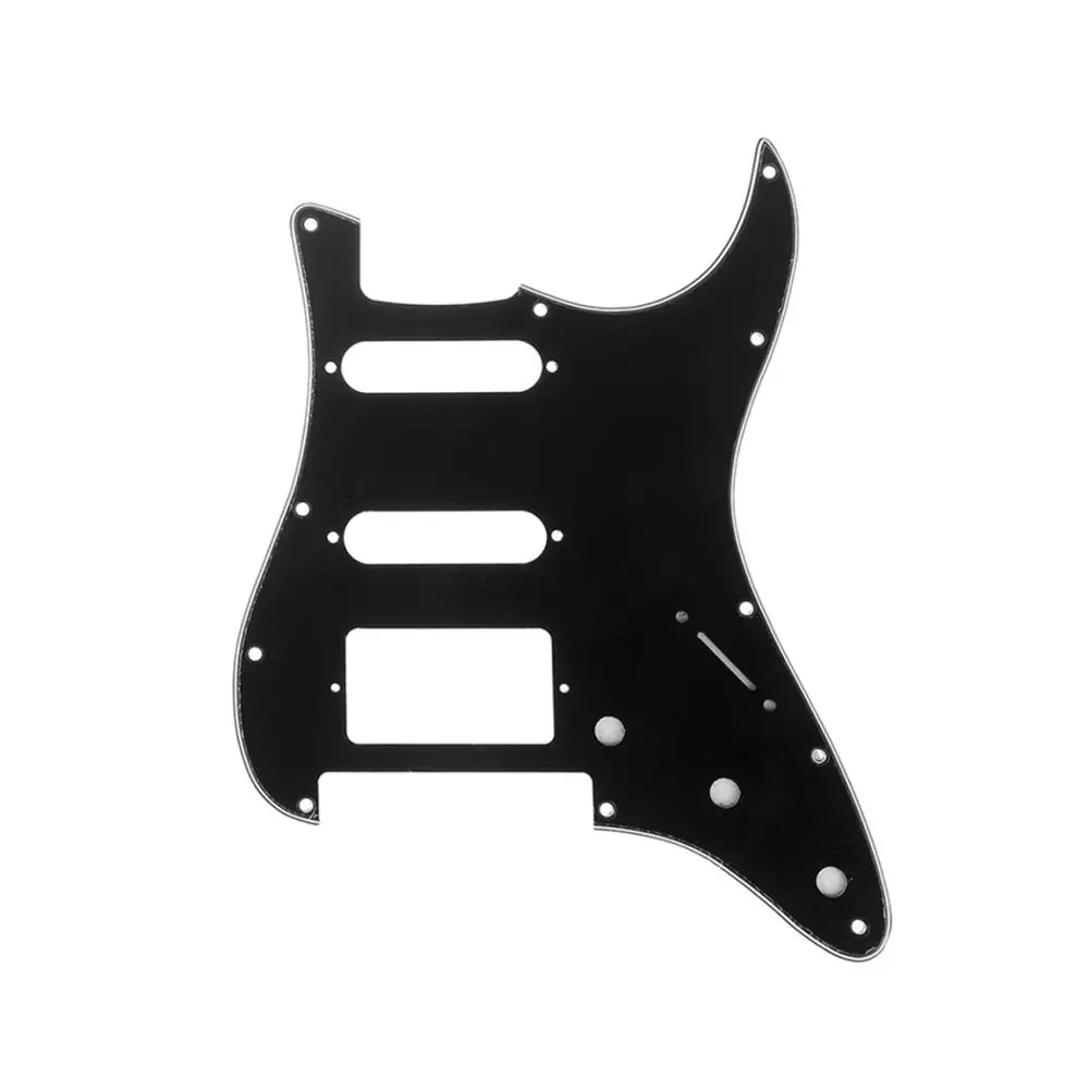 Musiclily Pro 11-Hole Strat HSS гитара Накладка для американского/мексиканского Fender Stratocaster Floyd Rose Bridge Cut, 3Ply Black - Цвет: 3Ply Black