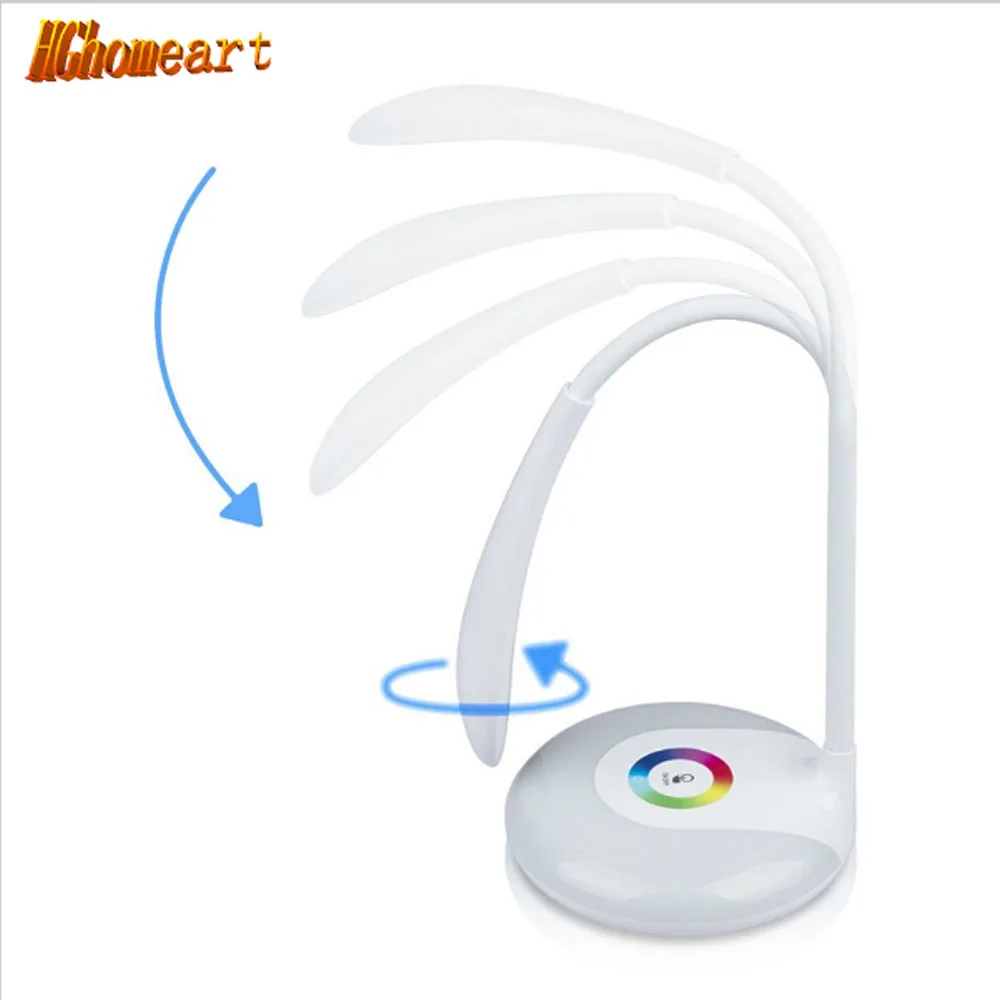

USB book light 256 color Battery Touch Switch Folding LED Desk Lamp Table Light Rechargeable Battery RGB light book reading