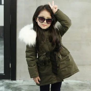 

2019 New Baby Winter Coat Korean Brand Girls Jackets Kids Faux Fur Collar Coat Children Outwear Toddler Winter Clothes,#3752