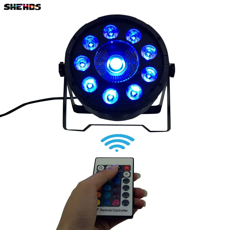 

Wireless Remote Control LED 9x10 W + 30W RGB 3IN1 LED Flat Par Light Wash Step Uplighting No Noise Remote Control Stage Light