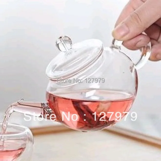 250ml flower teapot glass pot with 2 Double cups high temperature