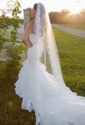 Elegant White/Ivory 3M Cathedral Length Lace Edge Bridal Head Veil Princess Long Wedding Veil Accessories velos de novia 2019 Elegant White/Ivory 3M Cathedral Length Lace Edge Bridal Head Veil Princess Long Wedding Veil Accessories velos de novia 2019