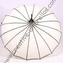 Профессионально изготовленные зонты, 8 мм пагода зонты и 7,0 мм металлические рифленые Длинные ребра, рука открыть, башня зонтик, 16 к