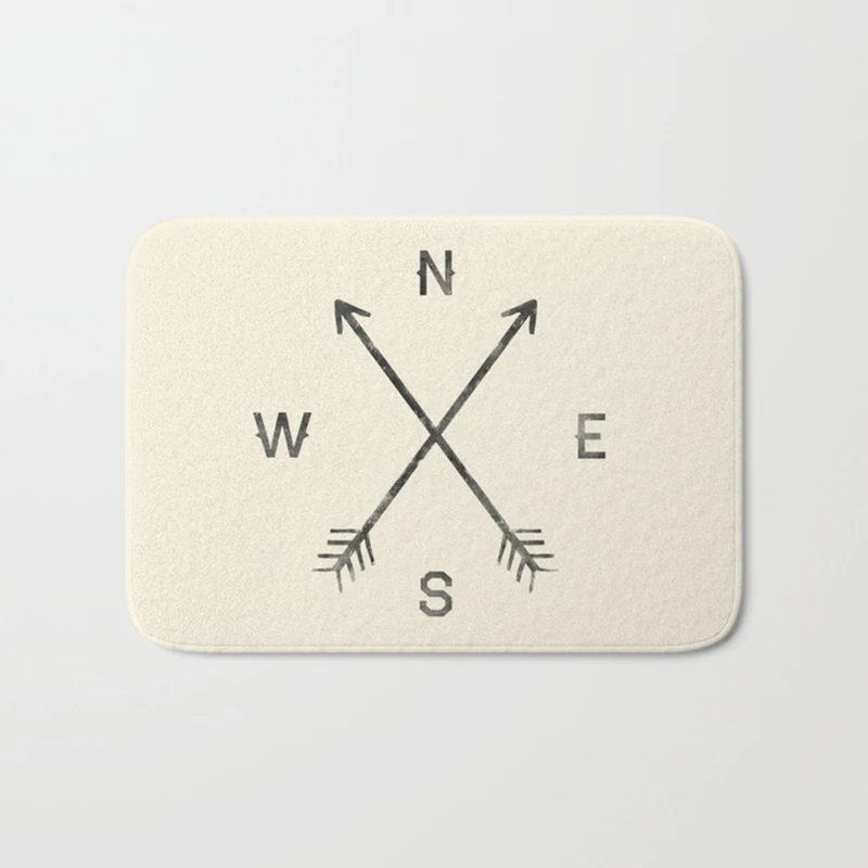 Simple Anchor Flannel Waterproof Mats Compass Arrow Carpets Bedroom Rugs Decorative Stair Mats Home Decor Crafts