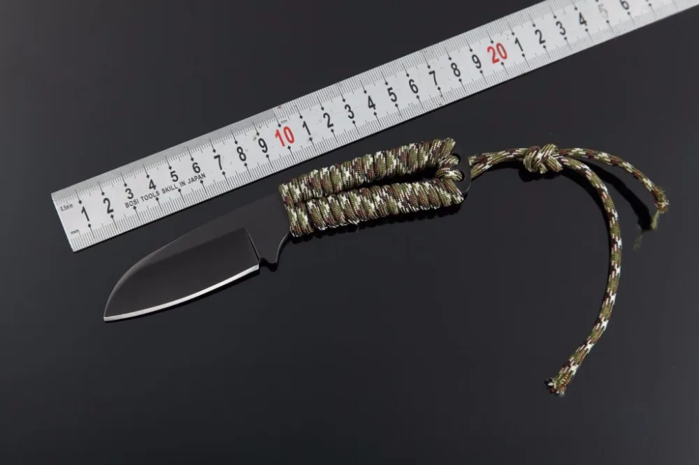2017 New Handle Binding Rope Stainless Steel Fixed Blade Hunting