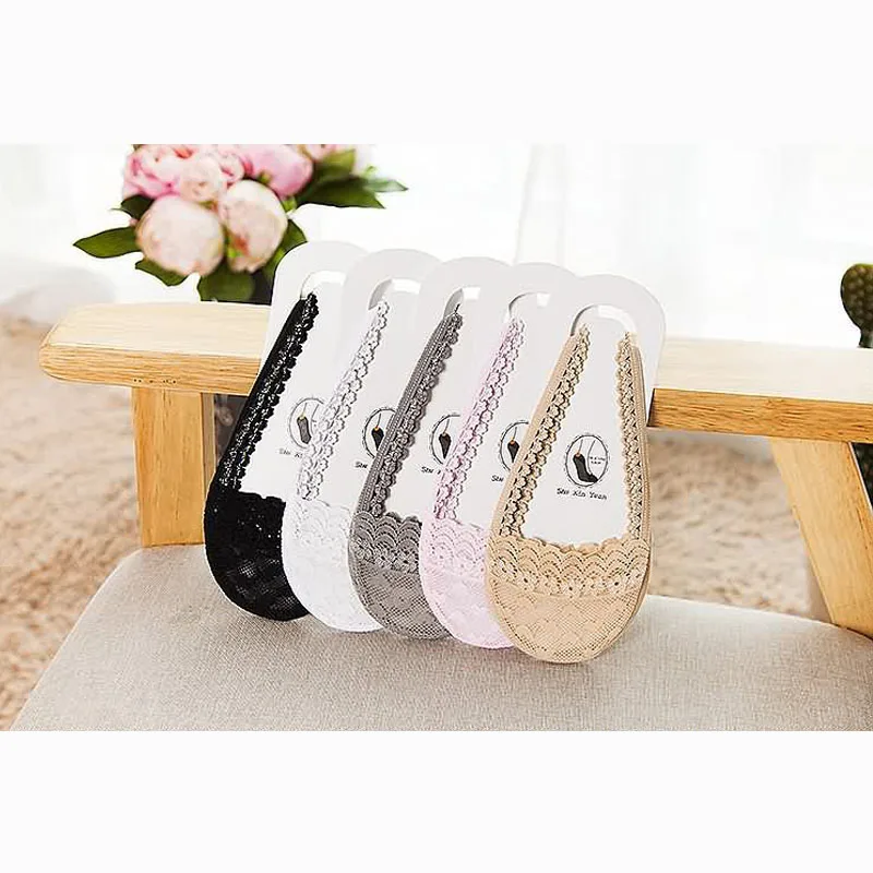 Летние женские 5 пар Модные низкие Invislble носки половина ноги Collocation Harajuku ажурные носки выдалбливают сетки хипстер