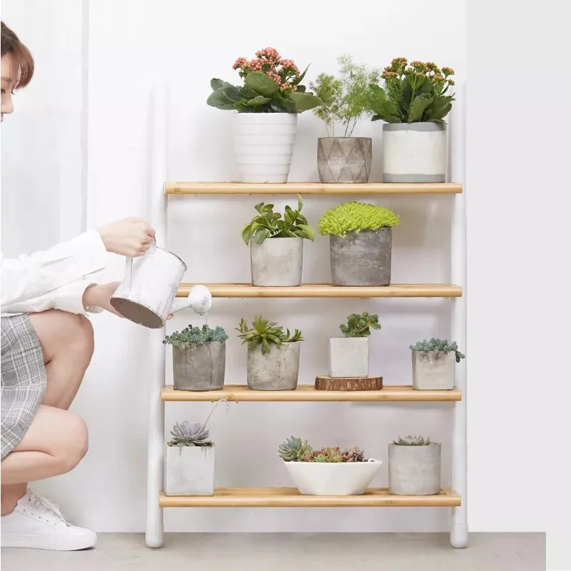 

New Multifunction Four-tier Against the Wall Storage Shelf Wood Household Shoes Racks Shelves For Home Bedroom For Xiaomi Youpin