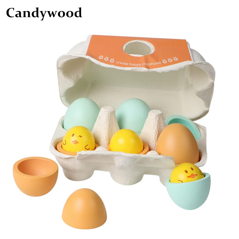 

Candywood 6pcs/Set Fun cute Kitchen Food chick egg Duck eggs Kitchen toys Baby Kids Pretend Play Toy for Girls Children Boy gift