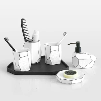 

bathroom decoration accessories toothbrush holder toothpaste dispenser bathroom sets 5pcs