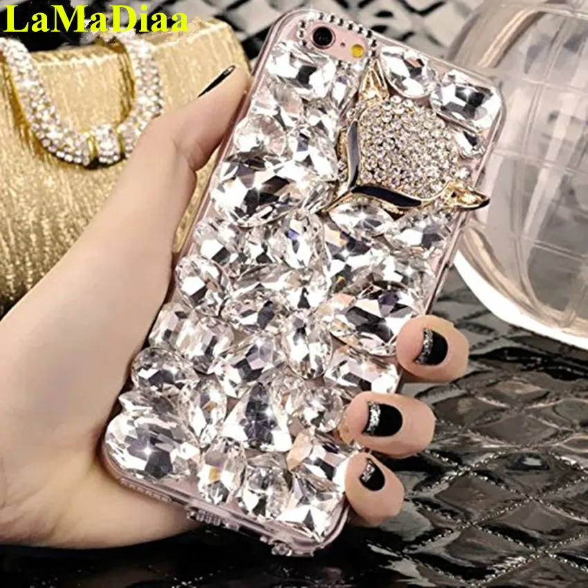 

LaMaDiaa 3D Rhinestone Case for Huawei P8 P9 P10 P20 P30 Lite Mate10 20 Pro Bling Crystal Diamond Protective Shell Cover