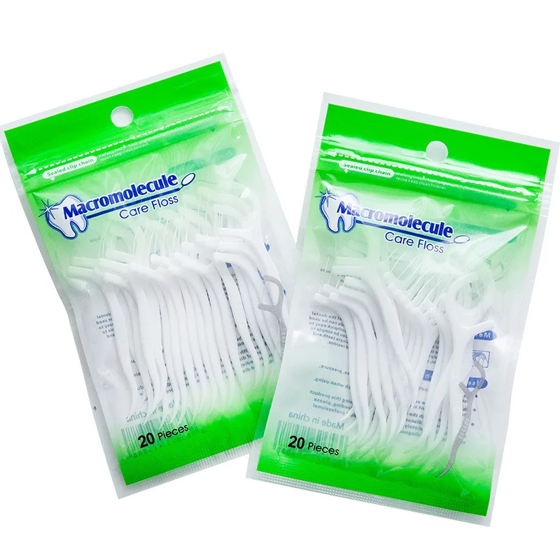 20PCS/bag Tooth Picks Dental Flosser Interdental Brush Stick Toothpicks Oral Gum Teeth Clean Tools Care Thread Dental Plastic