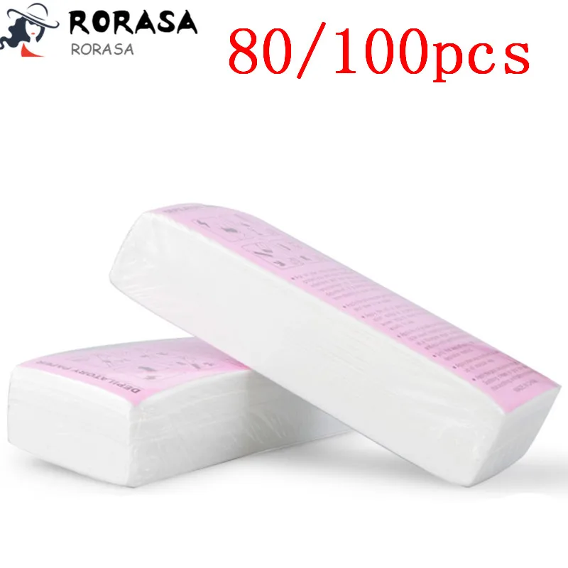 

80/100pcs Removal Nonwoven Body Cloth Hair Remove Wax Paper Rolls High Quality Hair Removal Epilator Wax Strip Paper Roll Cream