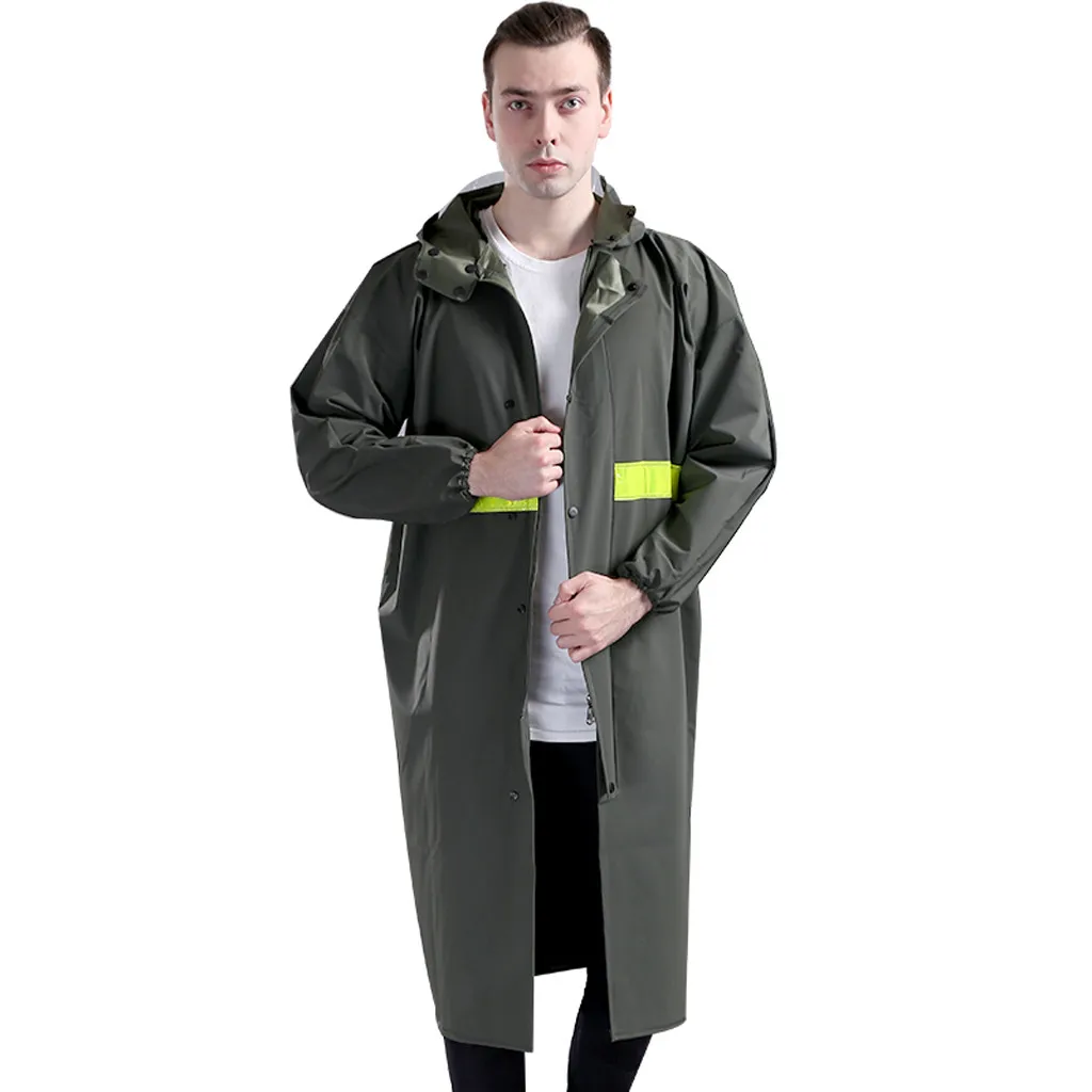 Camouflage Adults Raincoat For Men Women Waterproof Rain Coat Outdoors Travel Camping Fishing Rainwear Suit High Quality d2 - Color: Black