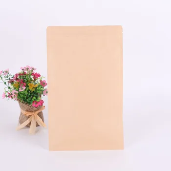 

Wholesale 17cmx24cm brown kraft paper aluminium foil zip lock bag food packaging bag ziplock coffee candy bag jewelry bags