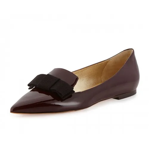 burgundy pointed flats