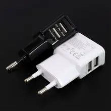 Универсальное зарядное устройство для мобильного телефона с двумя USB разъемами европейского стандарта, 5 В, 2 А, зарядное устройство для путешествий, зарядное устройство для iPhone, Android