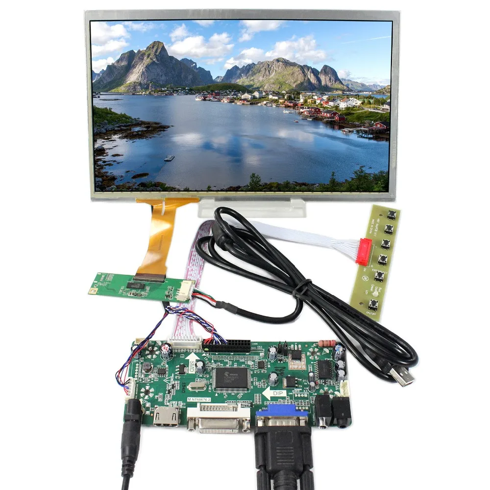 Плата ЖК-контроллера HD MI DVI VGA Audio 10 1 &quot1366x768 ЖК-экран с емкостной сенсорной панелью