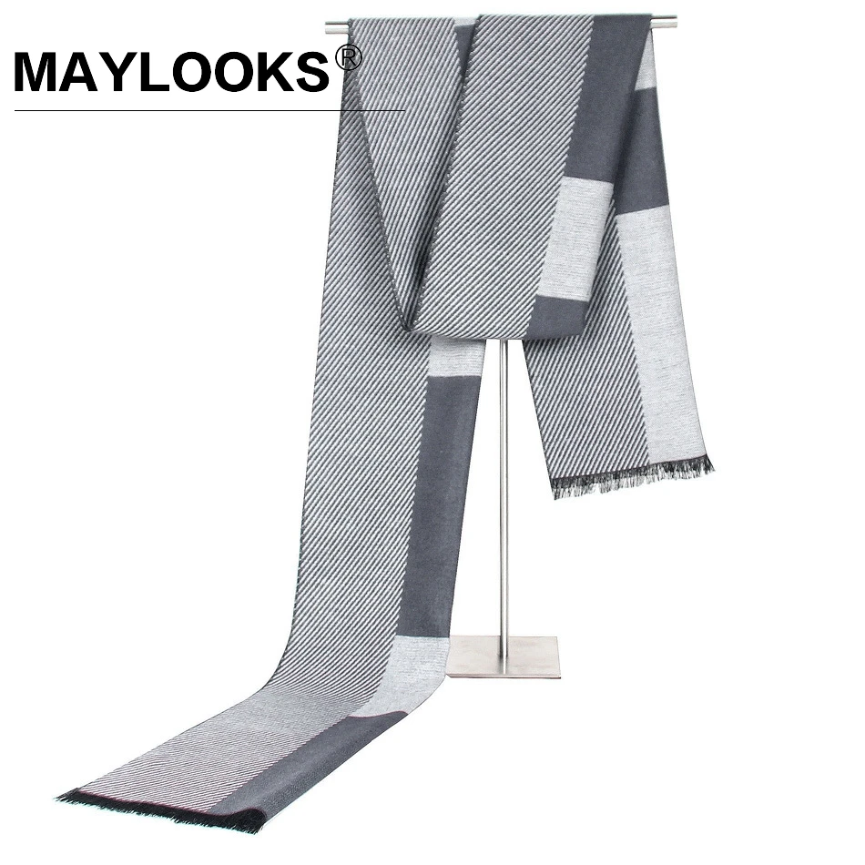 Maylooks Роскошные зимние теплые шерстяные кашемировые шарфы толстый Лабиринт