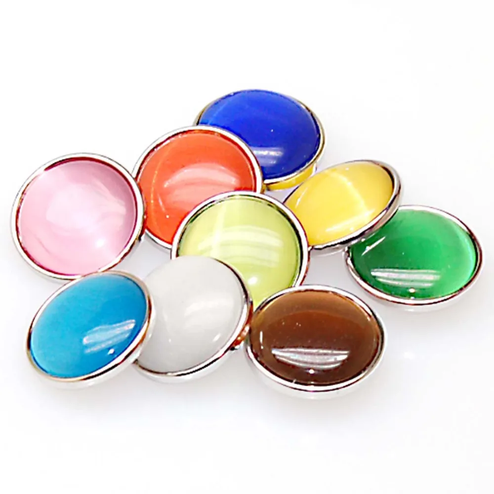 

Random assorted DIY cat eye snap button charm for charm bracelet Fits all of our snap charms bracelet sold of 10 pcs