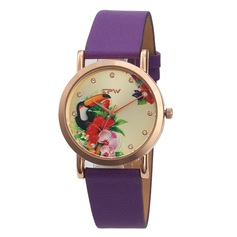 tropical lady watch toucan bird pattern leather strap hot sale lady wristwatch tropical lady watch toucan bird pattern leather strap hot sale lady wristwatch