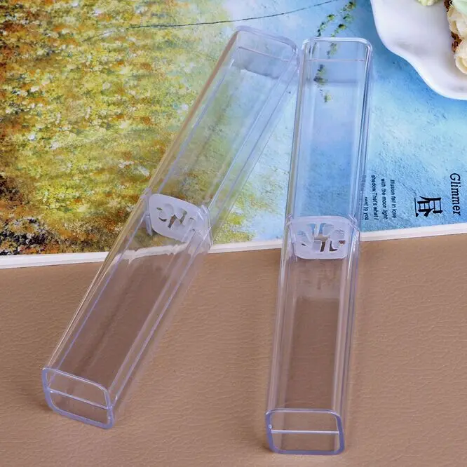 Розничная коробка коробки для ручек пластиковый прозрачный чехол держатель ручки подарок для рекламных кристальных ручка в упаковке 10 шт./лот