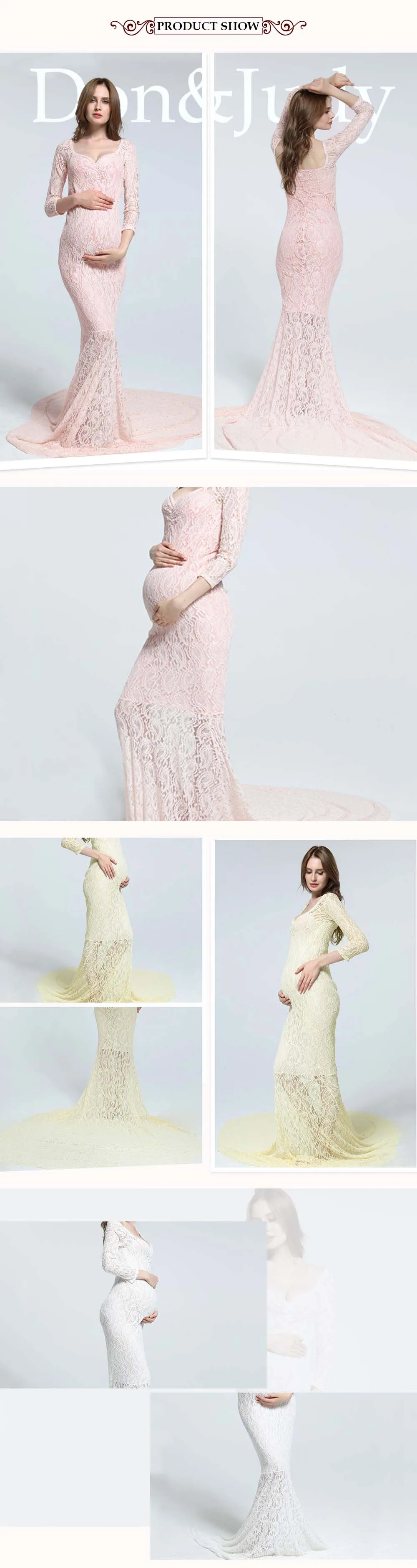 Эластичное кружевное платье для беременных; реквизит для фотосессии; Платье макси с длинными рукавами; платье с открытыми плечами для фотосессии; цвет белый, розовый; платья для беременных