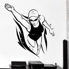 

Swim Sticker Logo Name Swimmer Decal Swimming Posters Vinyl Wall Decals Pegatina Quadro Parede Decor Mural Swim Sticker