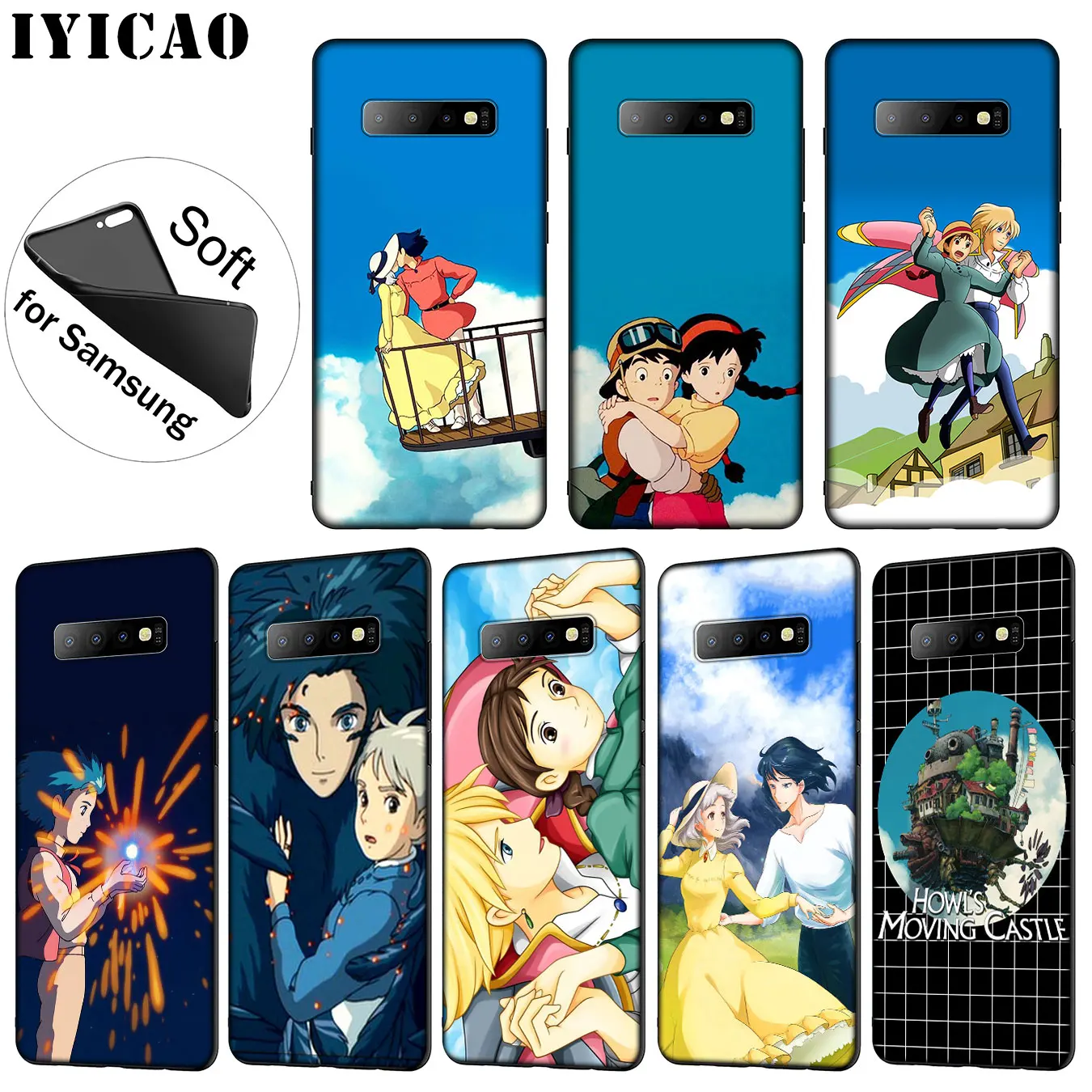 IYICAO Howl's Moving Castle Soft Silicone Phone Case for Samsung Galaxy S20 Ultra S10 Lite S9 S8 Plus S6 S7 Edge S10e Cover |