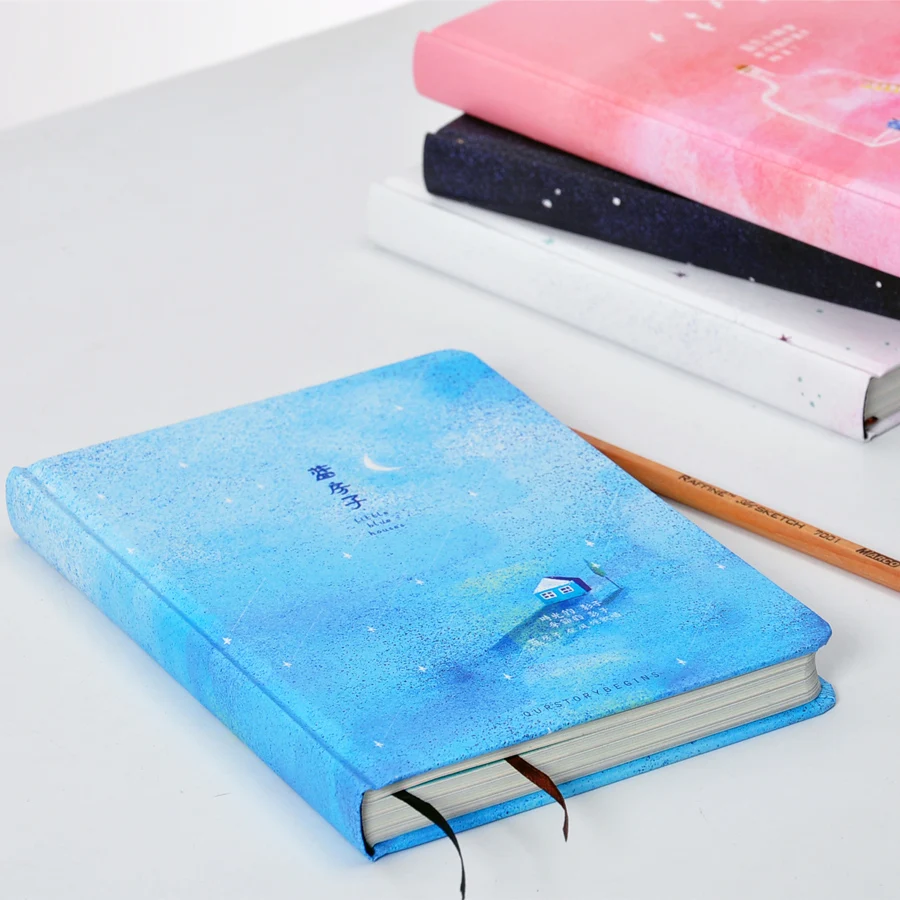 OUR STORY BEGINS Blue House Series Notebook Color Hardcover Notebook 32K A5 Fresh Beautiful 1PCS OUR STORY BEGINS Blue House Series Notebook Color Hardcover Notebook 32K A5 Fresh Beautiful 1PCS