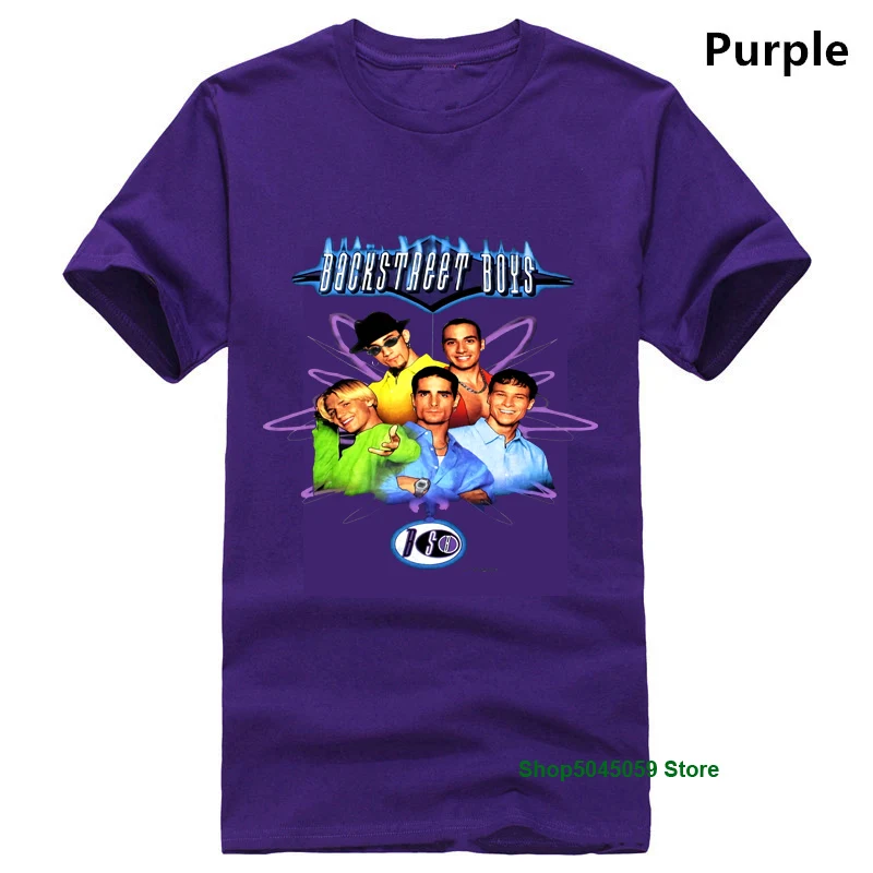 1997 г. Винтажная футболка для мальчиков с надписью «Backstreet» Мужская футболка с короткими рукавами в стиле хип-хоп из чистого хлопка, большой размер футболка - Цвет: Фиолетовый